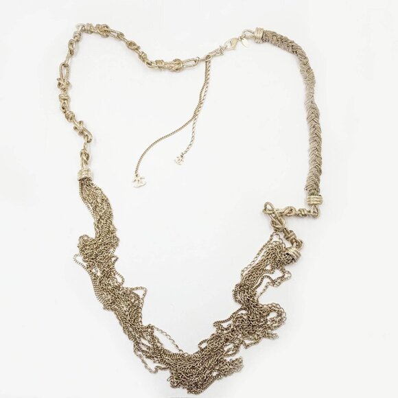 Chanel Rare Light Gold Knot Braid Multi Chain Super Long Necklace - Picture 2 of 6